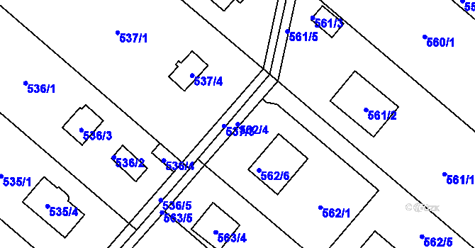 Parcela st. 562/4 v KÚ Doudlevce, Katastrální mapa