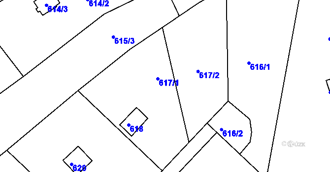 Parcela st. 617 v KÚ Doudlevce, Katastrální mapa