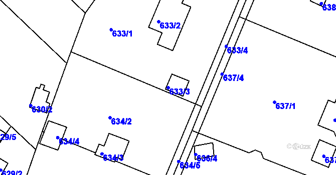 Parcela st. 633/3 v KÚ Doudlevce, Katastrální mapa