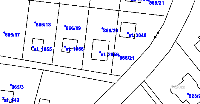 Parcela st. 2859 v KÚ Valcha, Katastrální mapa