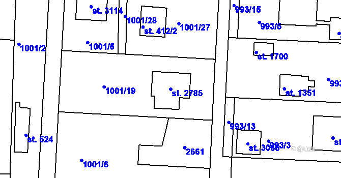 Parcela st. 2785 v KÚ Valcha, Katastrální mapa