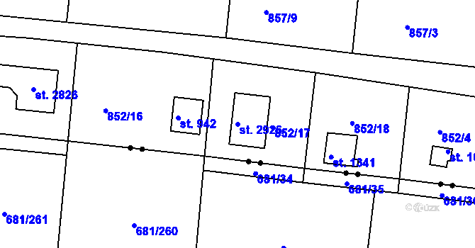 Parcela st. 2926 v KÚ Valcha, Katastrální mapa