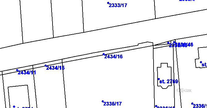 Parcela st. 2434/16 v KÚ Valcha, Katastrální mapa
