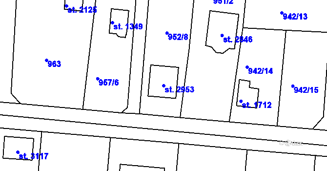Parcela st. 2953 v KÚ Valcha, Katastrální mapa
