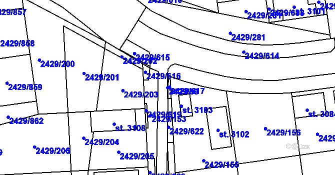 Parcela st. 2429/59 v KÚ Valcha, Katastrální mapa