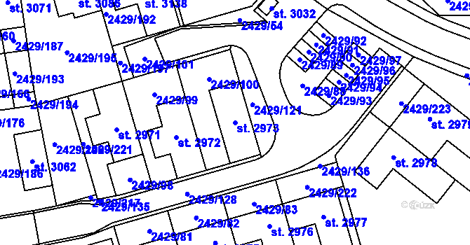 Parcela st. 2973 v KÚ Valcha, Katastrální mapa