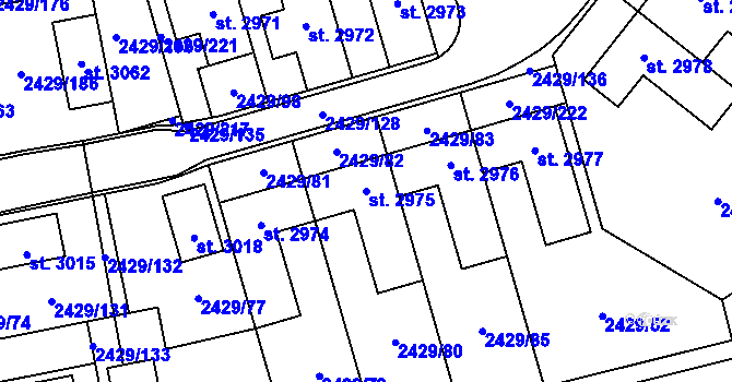Parcela st. 2975 v KÚ Valcha, Katastrální mapa