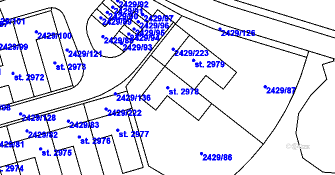 Parcela st. 2978 v KÚ Valcha, Katastrální mapa