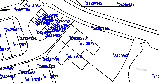 Parcela st. 2979 v KÚ Valcha, Katastrální mapa