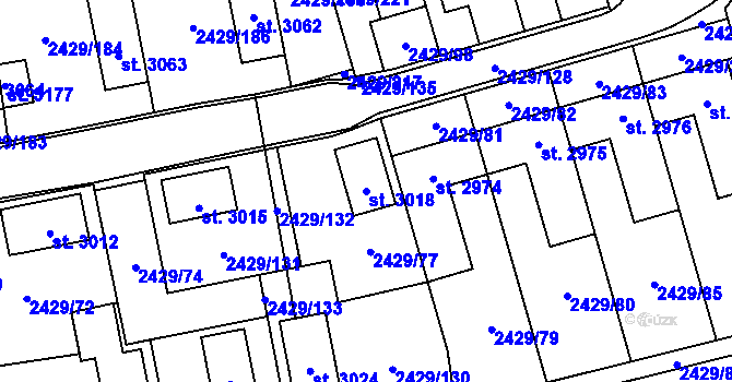 Parcela st. 3018 v KÚ Valcha, Katastrální mapa