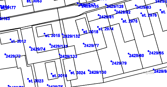 Parcela st. 2429/77 v KÚ Valcha, Katastrální mapa