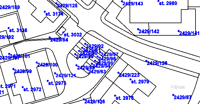 Parcela st. 2429/97 v KÚ Valcha, Katastrální mapa