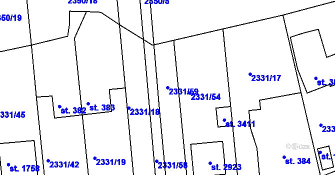 Parcela st. 2331/59 v KÚ Valcha, Katastrální mapa