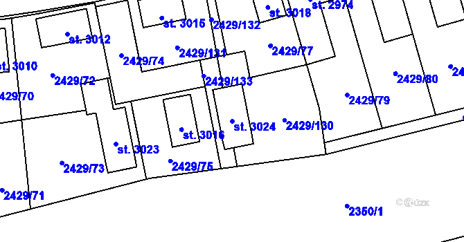 Parcela st. 3024 v KÚ Valcha, Katastrální mapa