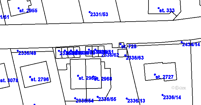 Parcela st. 2336/62 v KÚ Valcha, Katastrální mapa