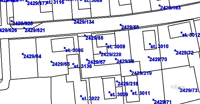 Parcela st. 2429/220 v KÚ Valcha, Katastrální mapa