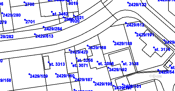Parcela st. 2429/188 v KÚ Valcha, Katastrální mapa