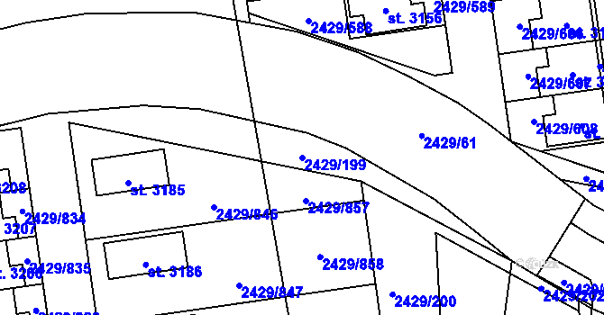 Parcela st. 2429/199 v KÚ Valcha, Katastrální mapa