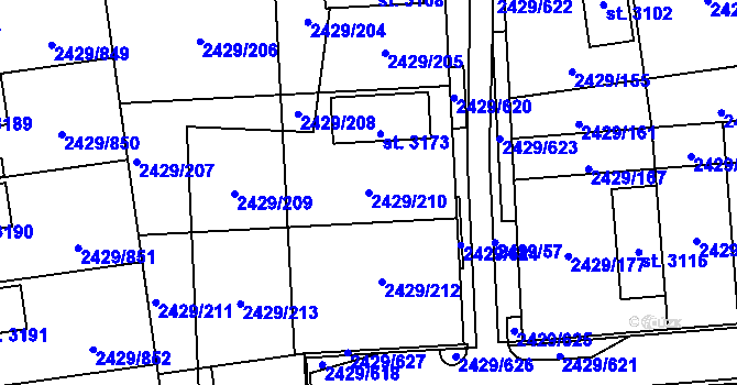 Parcela st. 2429/210 v KÚ Valcha, Katastrální mapa