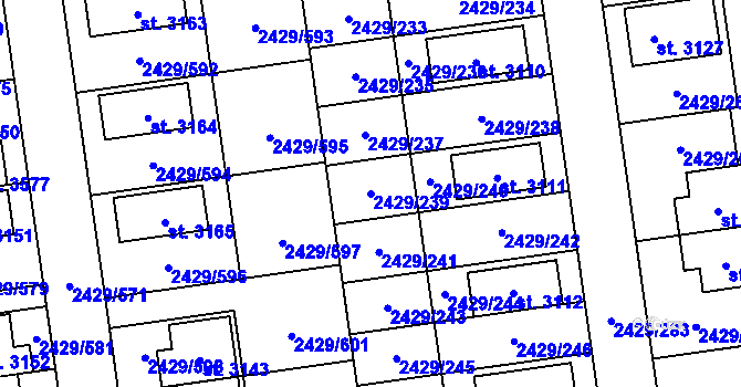 Parcela st. 2429/239 v KÚ Valcha, Katastrální mapa