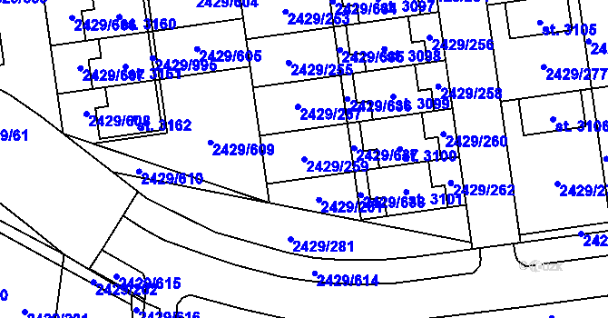 Parcela st. 2429/259 v KÚ Valcha, Katastrální mapa