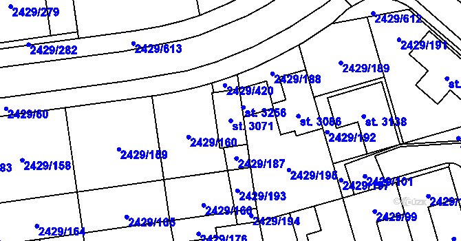 Parcela st. 3071 v KÚ Valcha, Katastrální mapa