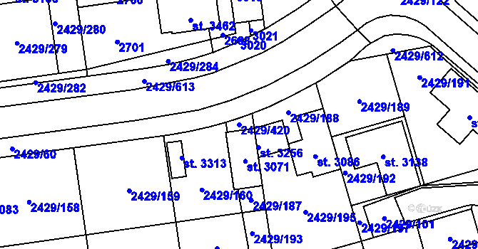 Parcela st. 2429/420 v KÚ Valcha, Katastrální mapa