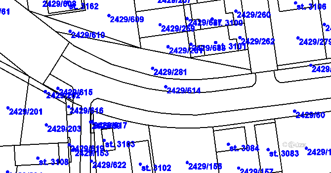 Parcela st. 2429/614 v KÚ Valcha, Katastrální mapa