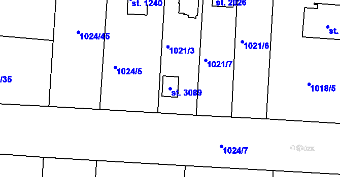 Parcela st. 3089 v KÚ Valcha, Katastrální mapa