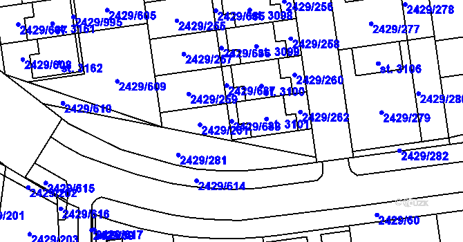 Parcela st. 2429/638 v KÚ Valcha, Katastrální mapa