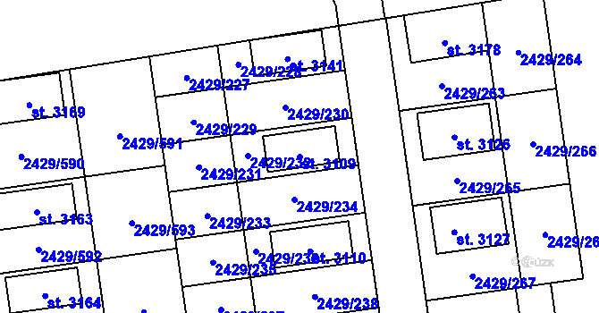 Parcela st. 3109 v KÚ Valcha, Katastrální mapa