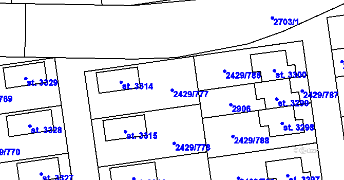 Parcela st. 2429/777 v KÚ Valcha, Katastrální mapa