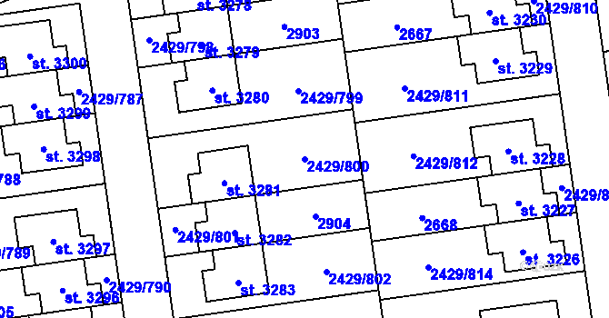 Parcela st. 2429/800 v KÚ Valcha, Katastrální mapa