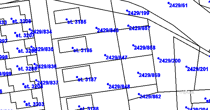 Parcela st. 2429/847 v KÚ Valcha, Katastrální mapa