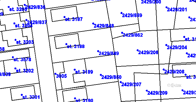 Parcela st. 2429/849 v KÚ Valcha, Katastrální mapa