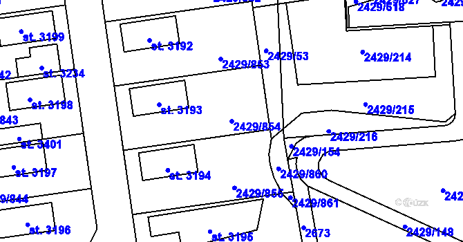 Parcela st. 2429/854 v KÚ Valcha, Katastrální mapa
