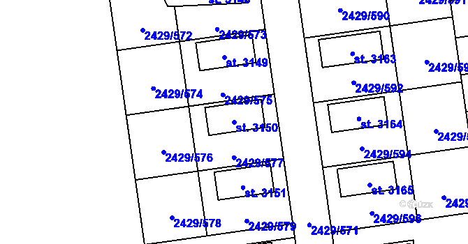 Parcela st. 3150 v KÚ Valcha, Katastrální mapa