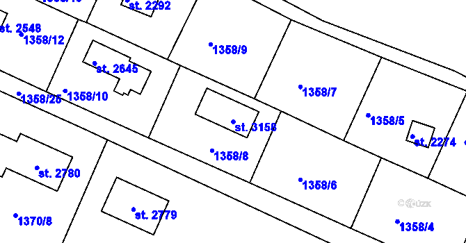 Parcela st. 3158 v KÚ Valcha, Katastrální mapa