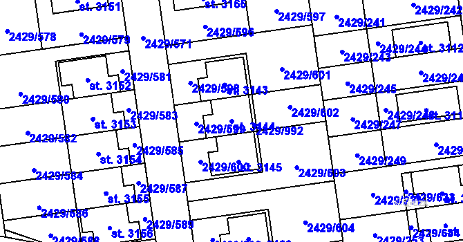Parcela st. 3144 v KÚ Valcha, Katastrální mapa