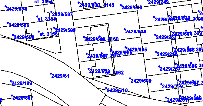 Parcela st. 3161 v KÚ Valcha, Katastrální mapa