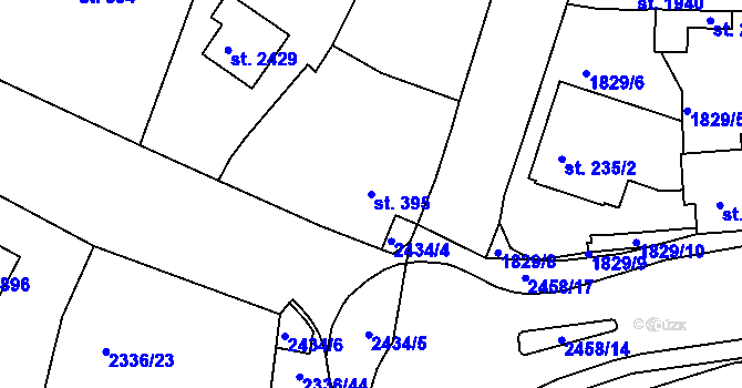 Parcela st. 395 v KÚ Valcha, Katastrální mapa