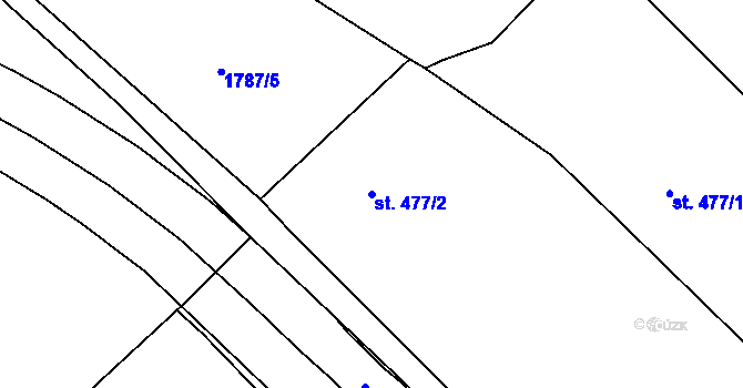 Parcela st. 477/2 v KÚ Valcha, Katastrální mapa