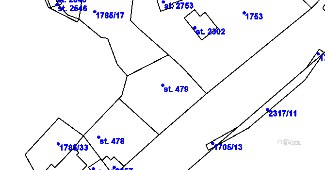 Parcela st. 479 v KÚ Valcha, Katastrální mapa