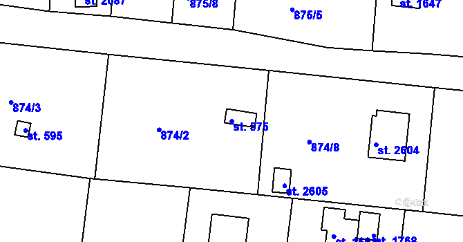 Parcela st. 575 v KÚ Valcha, Katastrální mapa