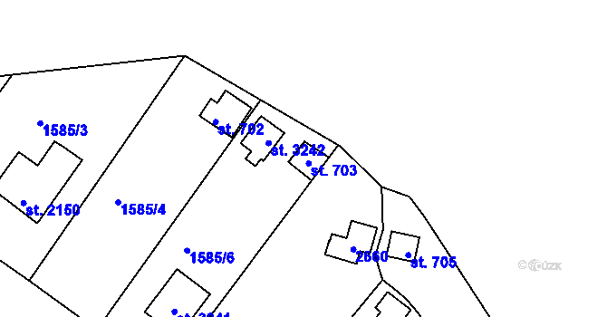 Parcela st. 703 v KÚ Valcha, Katastrální mapa