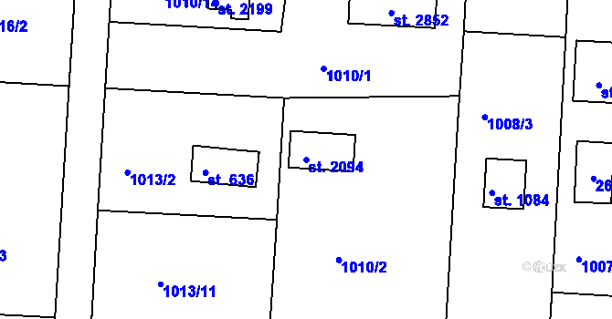 Parcela st. 2094 v KÚ Valcha, Katastrální mapa