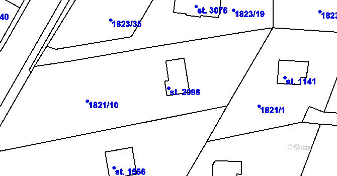 Parcela st. 2098 v KÚ Valcha, Katastrální mapa