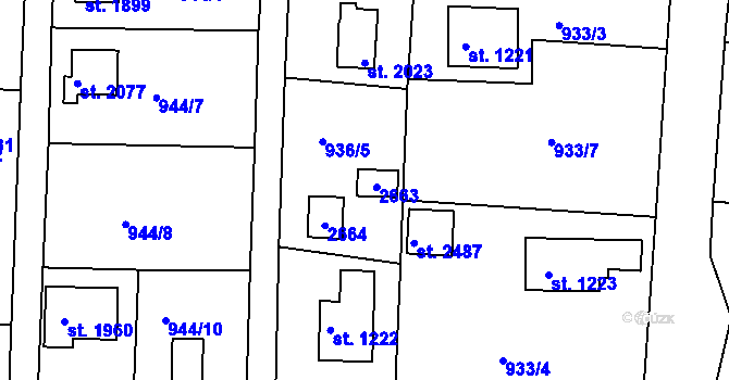 Parcela st. 2112 v KÚ Valcha, Katastrální mapa