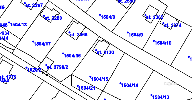 Parcela st. 2130 v KÚ Valcha, Katastrální mapa