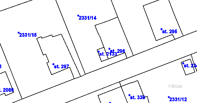 Parcela st. 2133 v KÚ Valcha, Katastrální mapa